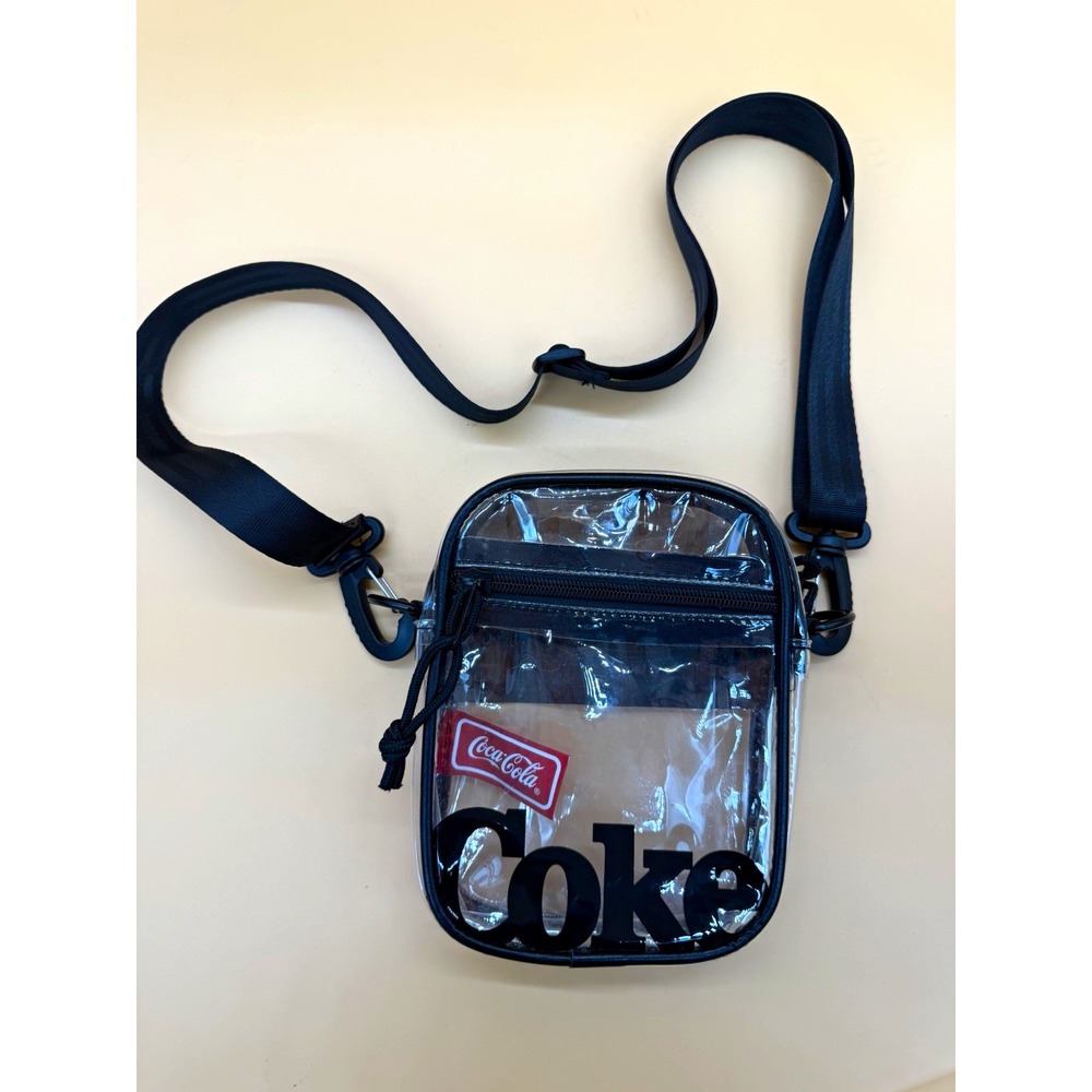 Coca-Cola Clear Crossbody Bag Coke Logo Transparent Shoulder Bag Licensed